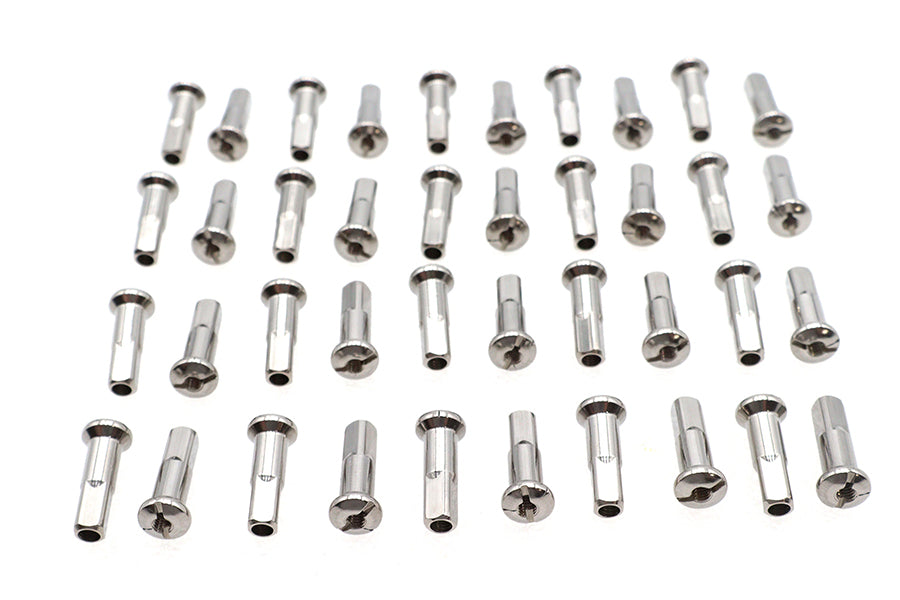 Spoke 40 Piece Chrome Nipple Set