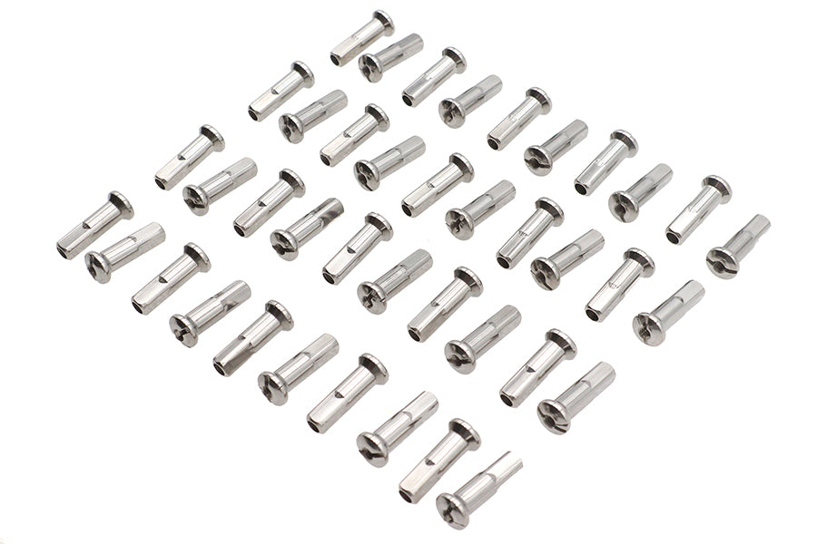 Spoke 40 Piece Chrome Nipple Set