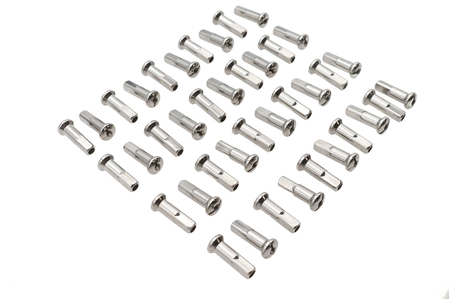 Spoke 40 Piece Chrome Nipple Set