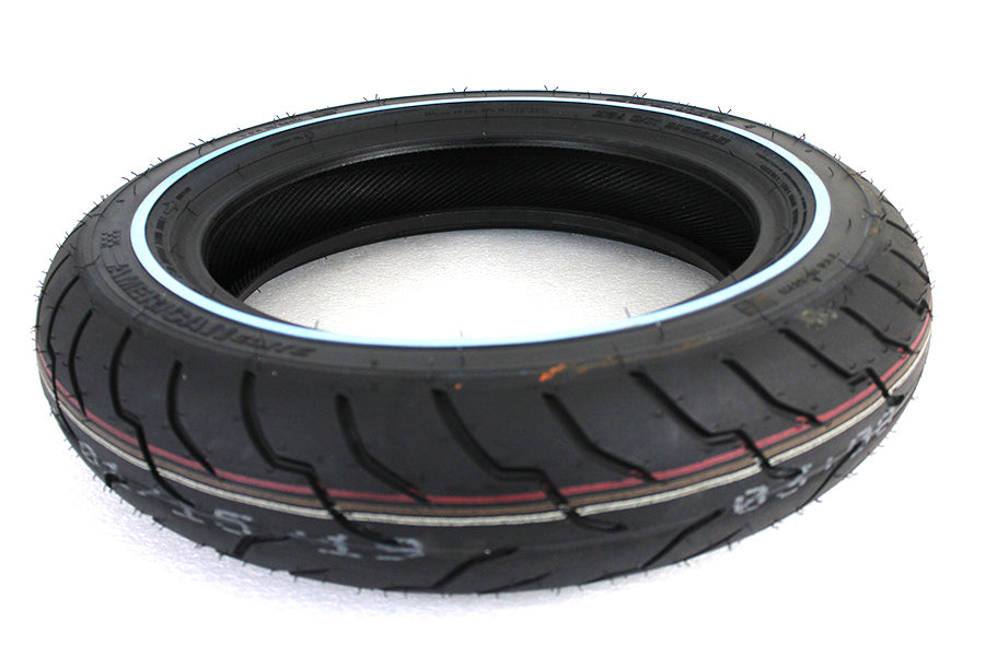 Front Dunlop American Elite MT90B16 Narrow White Stripe Tire
