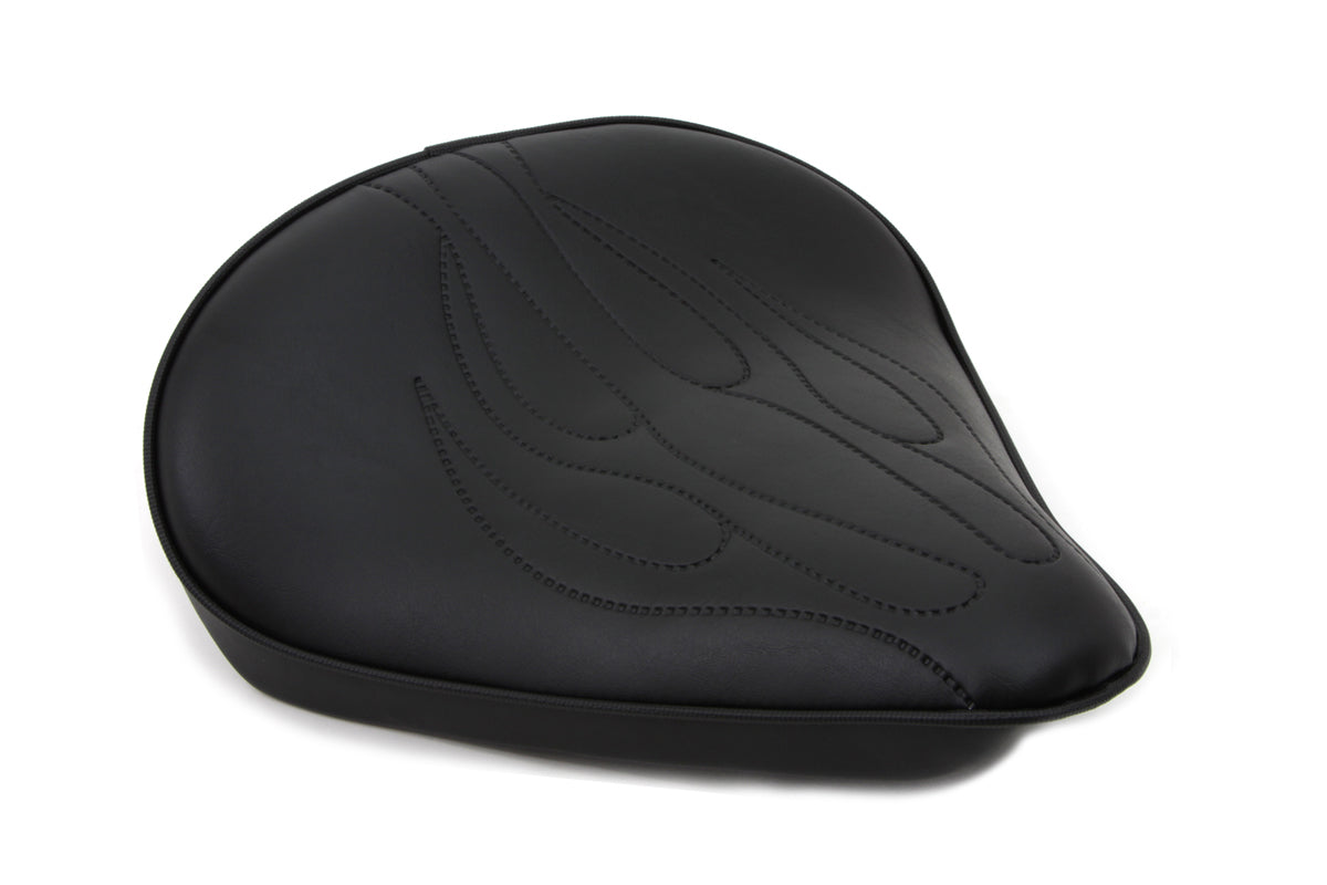 Black Solo Seat with Flame Stitch Large