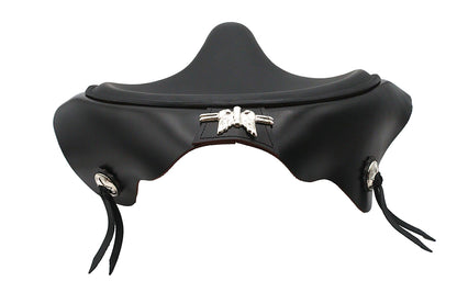 Black Leather Solo Seat with Skirt