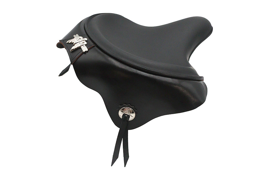 Black Leather Solo Seat with Skirt