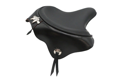 Black Leather Solo Seat with Skirt