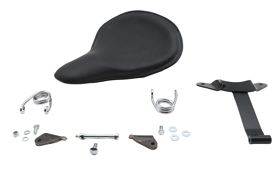 Black Leather Velo Racer Solo Seat Kit