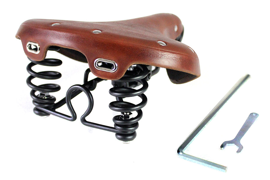 Double Steel Saddle Solo Seat Honey Brown
