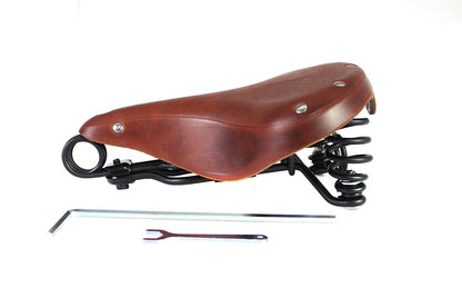 Double Steel Saddle Solo Seat Honey Brown