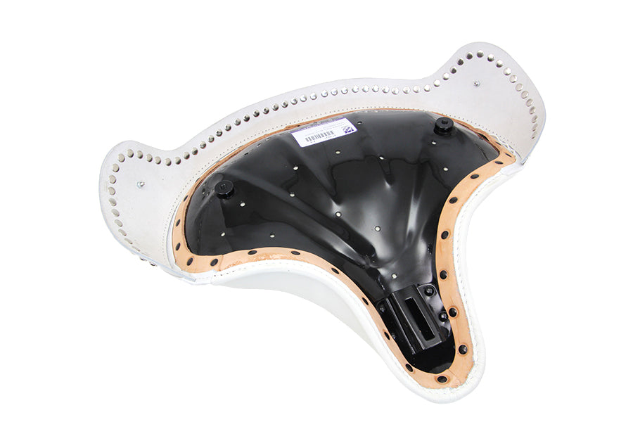 White Leather Solo Seat with Skirt