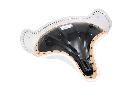 White Leather Solo Seat with Skirt