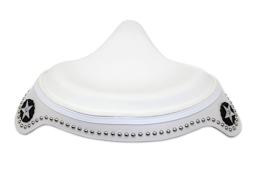 White Leather Solo Seat with Skirt