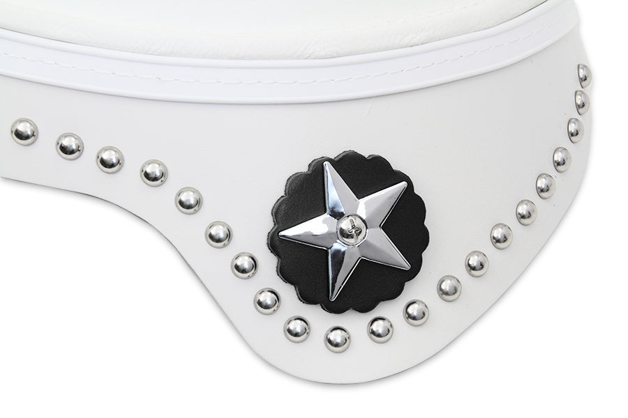 White Leather Solo Seat with Skirt