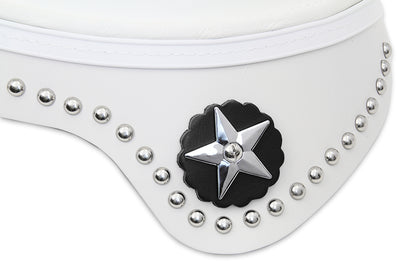 White Leather Solo Seat with Skirt