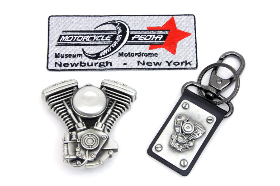 V-Twin Mens Evolution Engine Buckle and Fob Set