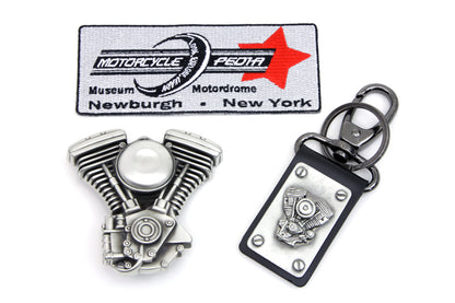 V-Twin Mens Evolution Engine Buckle and Fob Set