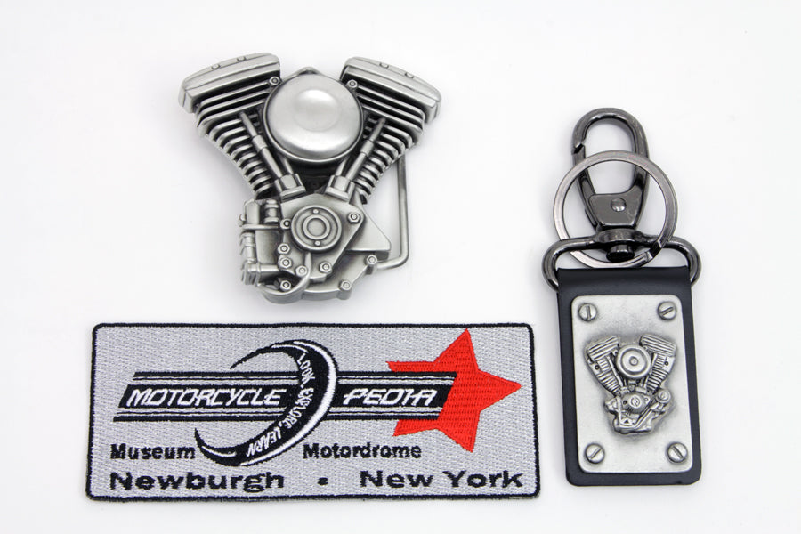 V-Twin Mens Evolution Engine Buckle and Fob Set