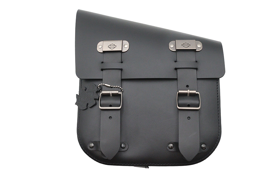 Black Leather Two Buckle Saddlebag