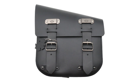 Black Leather Two Buckle Saddlebag