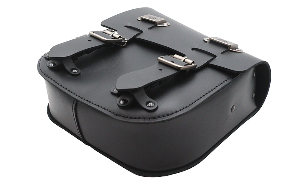 Black Leather Two Buckle Saddlebag