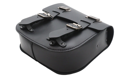 Black Leather Two Buckle Saddlebag