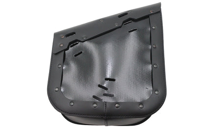 Black Leather Two Buckle Saddlebag