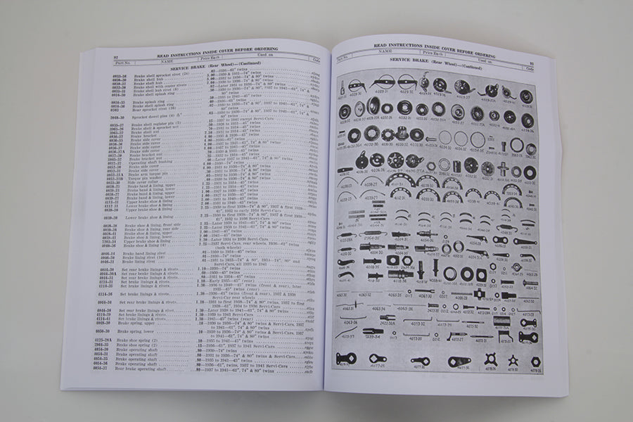 1930-1936 VL and 1936-1941 Overhead Valve Parts Book