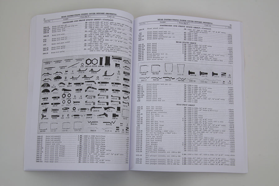 1930-1936 VL and 1936-1941 Overhead Valve Parts Book