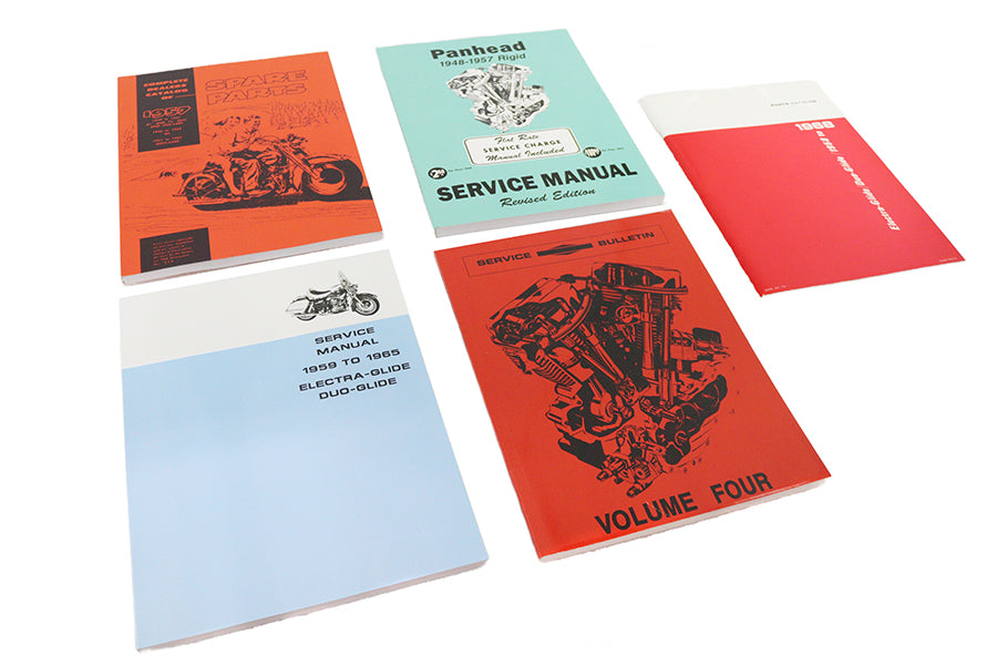 Panhead and Shovelhead Parts and Service 5 Piece Manual Set
