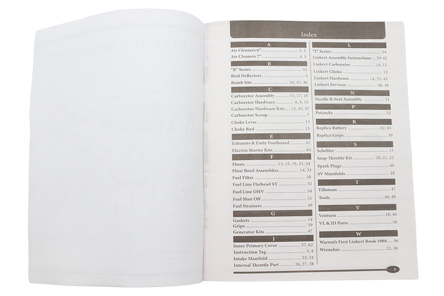 1930-1965 Linkert Carburetor Parts Book