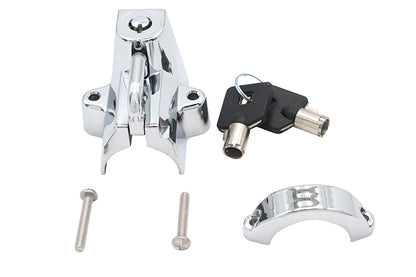 Chrome Helmet Lock with Pipe Key
