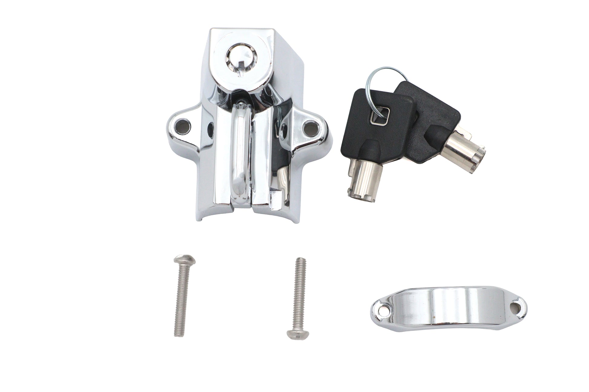 Chrome Helmet Lock with Pipe Key
