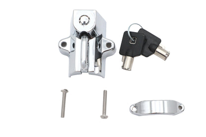 Chrome Helmet Lock with Pipe Key
