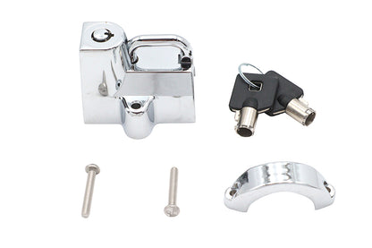 Chrome Helmet Lock with Pipe Key