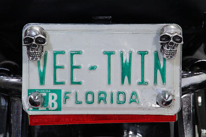 Silver Skull License Plate Bolt Set