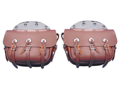 Brown Leather Replica Saddlebag Set