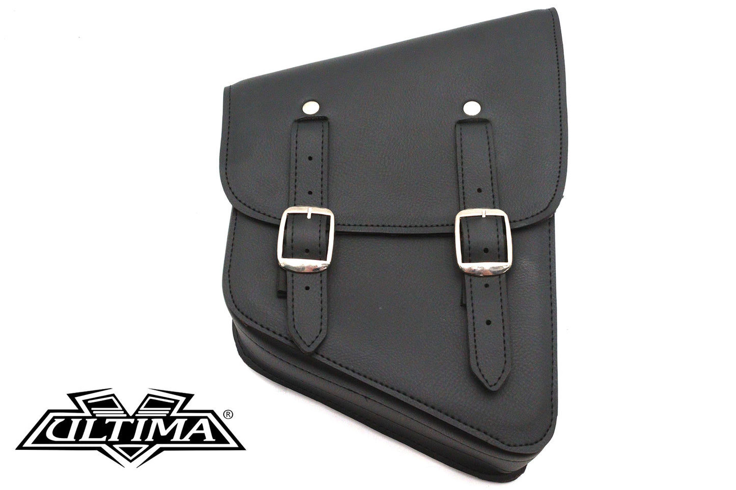 Black Cowhide Two Buckle Saddlebag Right Side