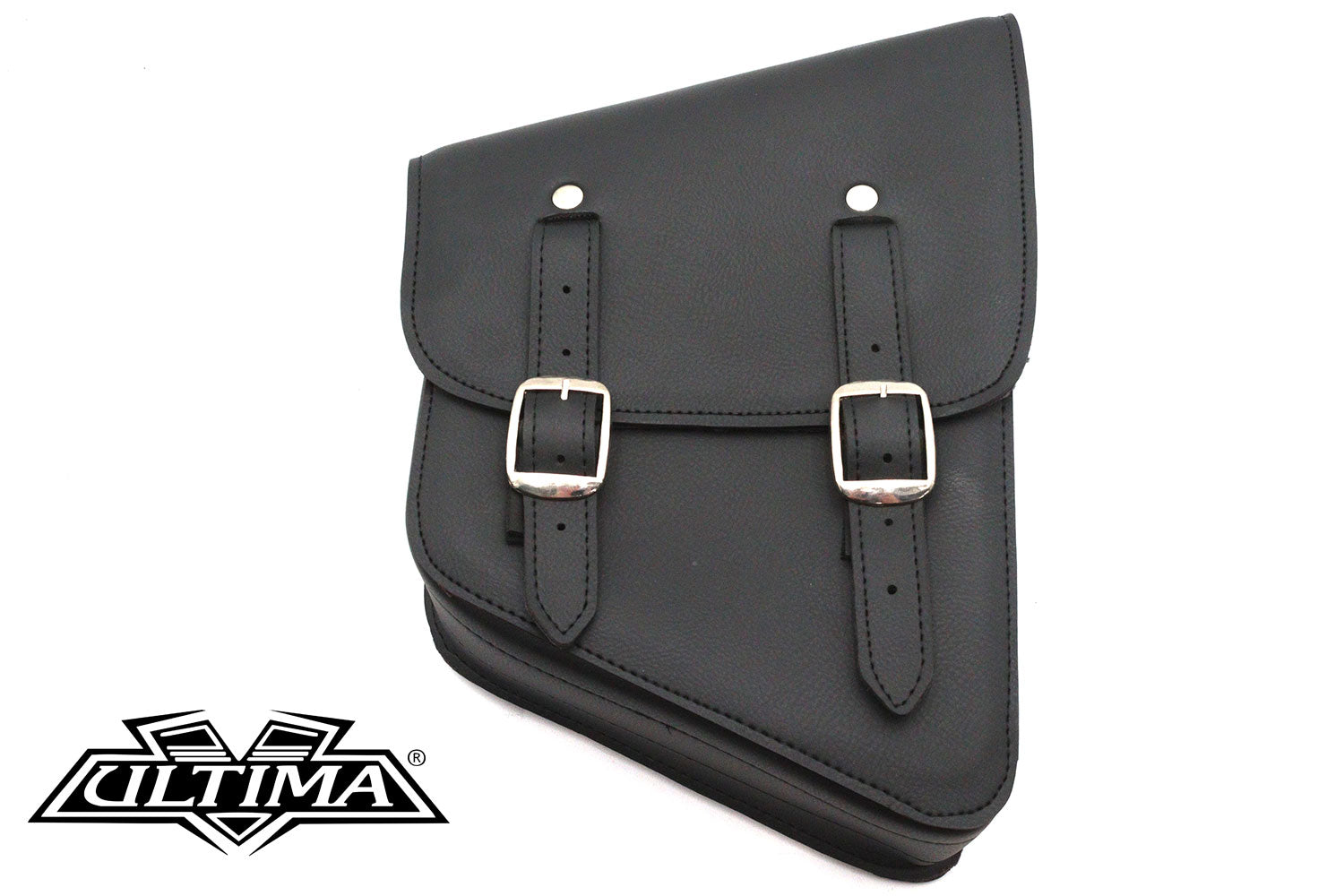 Black Cowhide Two Buckle Saddlebag Right Side