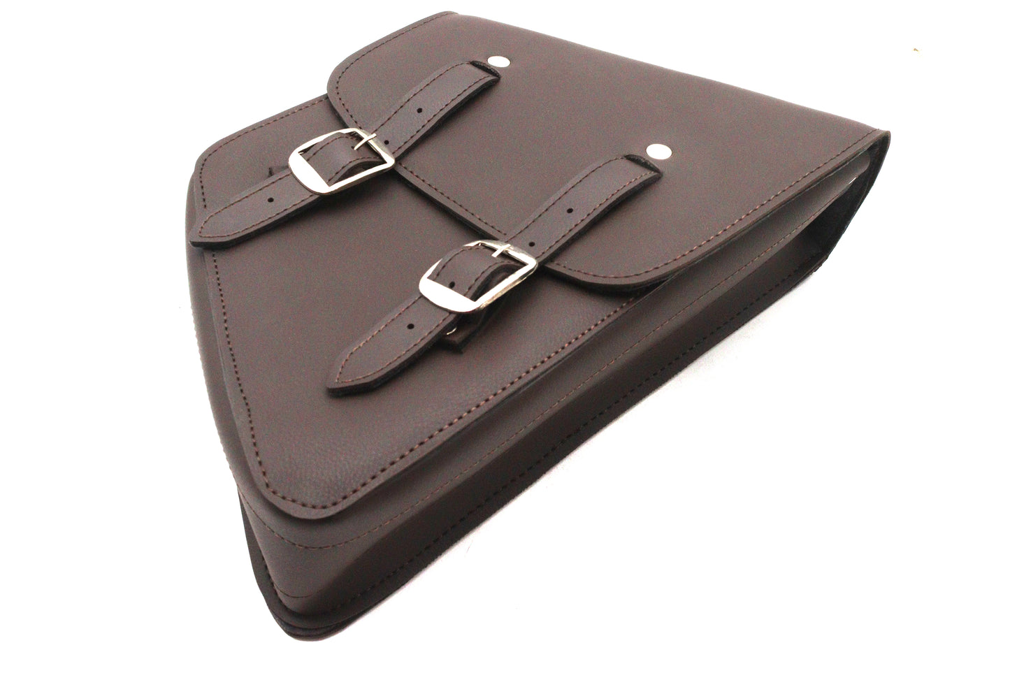 Brown Cowhide Two Buckle Saddlebag Right Side