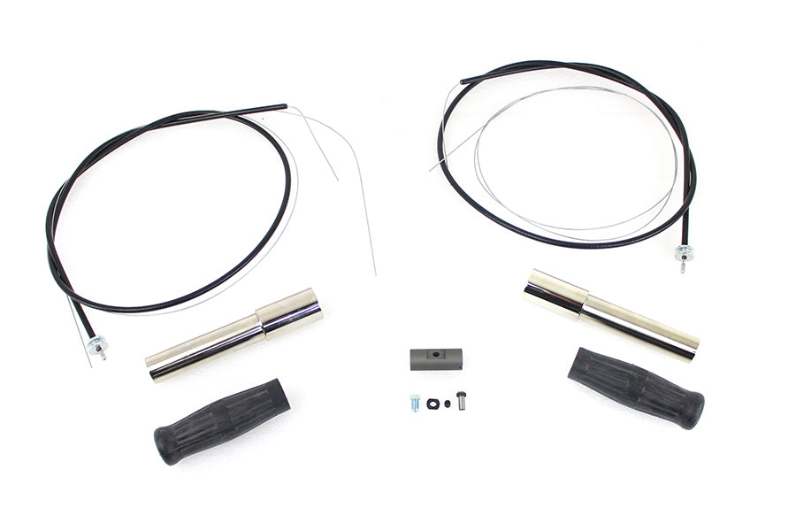 Throttle and Spark Cable Spiral Kit Nickel Plated