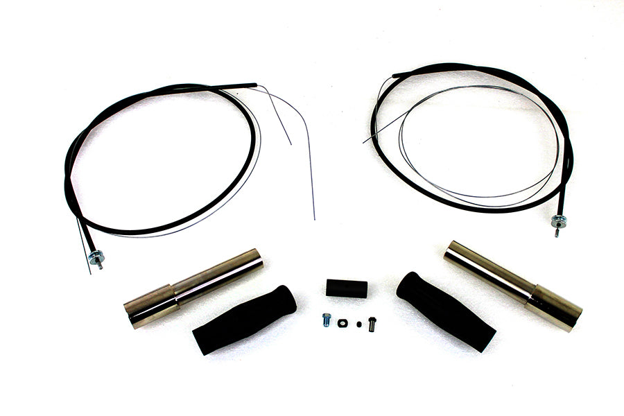 Throttle and Spark Cable Spiral Kit Nickel Plated