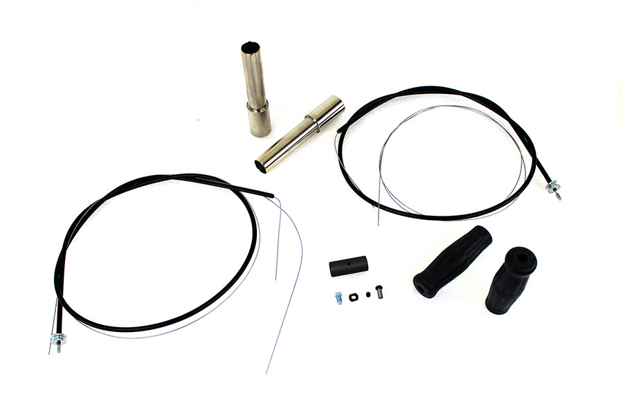 Throttle and Spark Cable Spiral Kit Nickel Plated