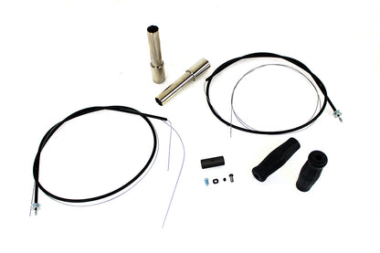 Throttle and Spark Cable Spiral Kit Nickel Plated