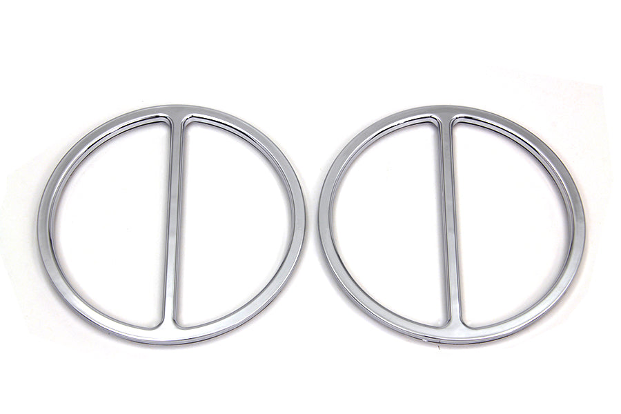 Chrome Cross Bar Front Speaker Grill Set