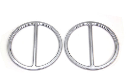 Chrome Cross Bar Front Speaker Grill Set