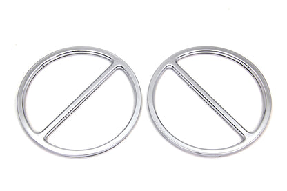 Chrome Cross Bar Front Speaker Grill Set