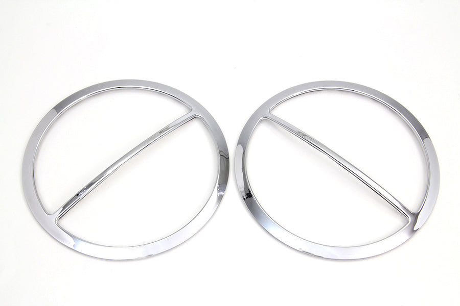 Chrome Cross Bar Front Speaker Grill Set