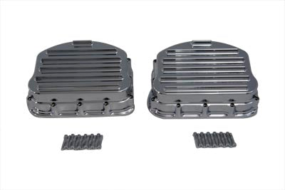 Full Finned Panhead Rocker Box Cover Set Chrome