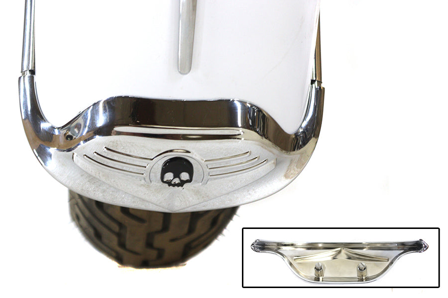 Skull Front Fender Tip Chrome