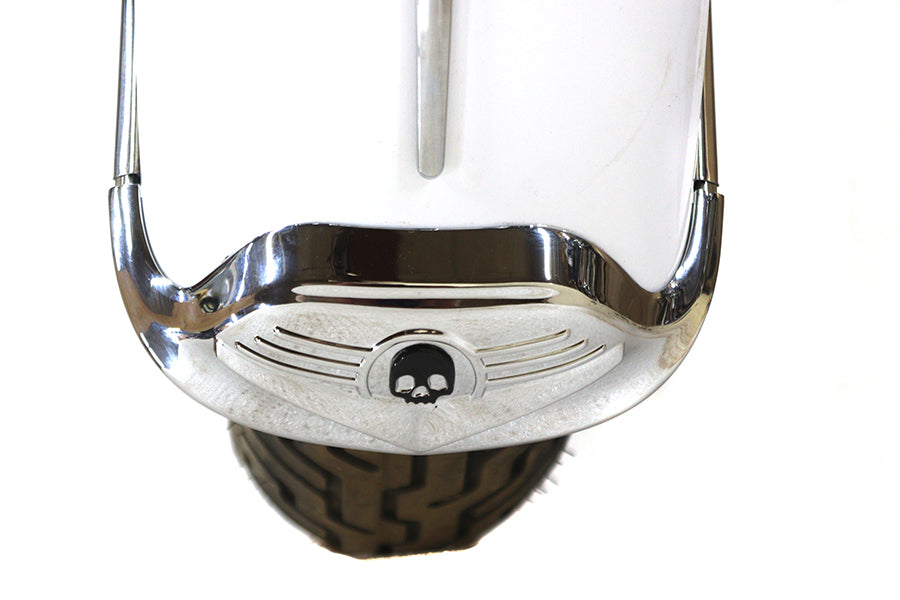 Skull Front Fender Tip Chrome