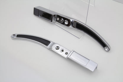 Rear Fender Strut Set Chrome with Black Inserts