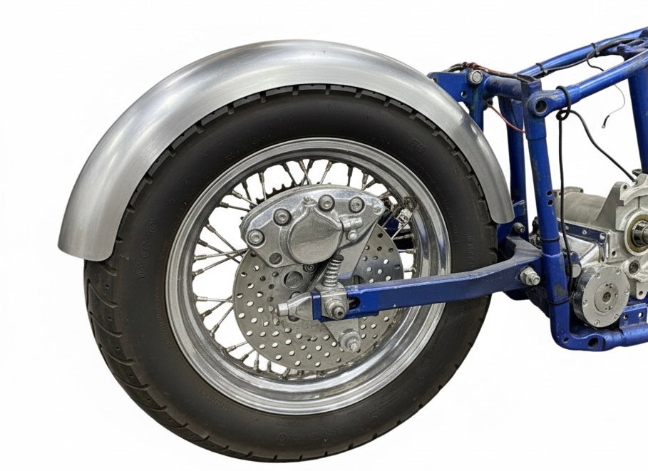 Spun Rear Fender Raw Steel 6 Wide